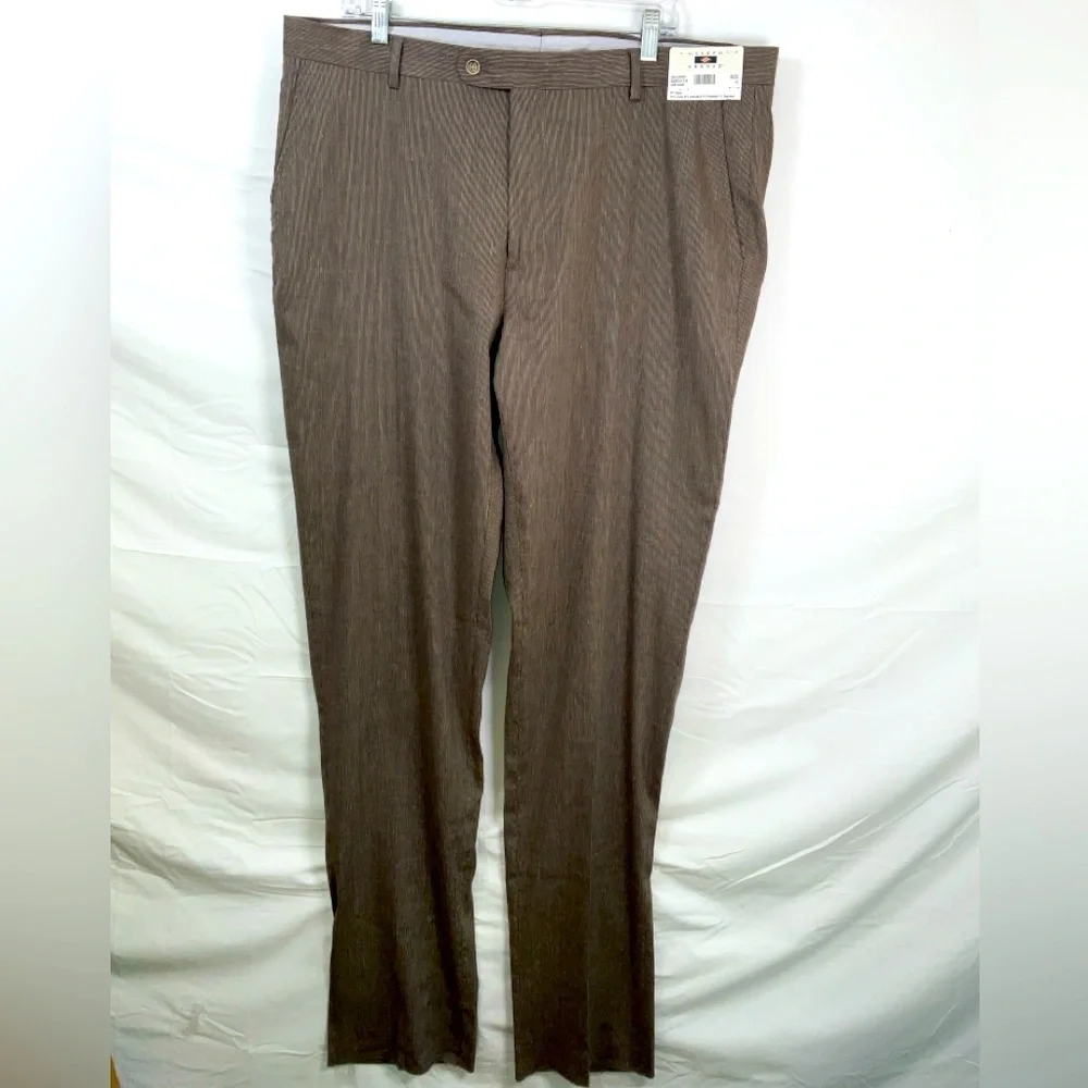 NWT Joseph Abboud Heritage Nova Fides Linen Blend Dress Pants Sand Sz 40 raw hem